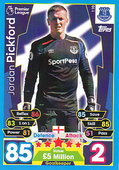 Jordan Pickford Everton 2017/18 Topps Match Attax #110